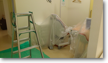 1.作業エリア付近を養生